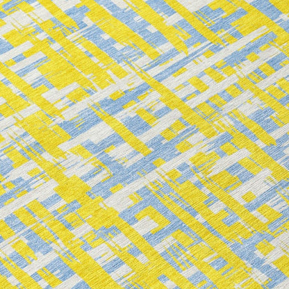 Zarifa Gold Washable Indoor-Outdoor Rug-Outdoor Rugs-LOOMLAN Rugs-LOOMLAN