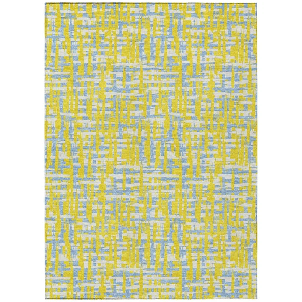 Zarifa Gold Washable Indoor-Outdoor Rug-Outdoor Rugs-LOOMLAN Rugs-2'6" x 3'10"-LOOMLAN