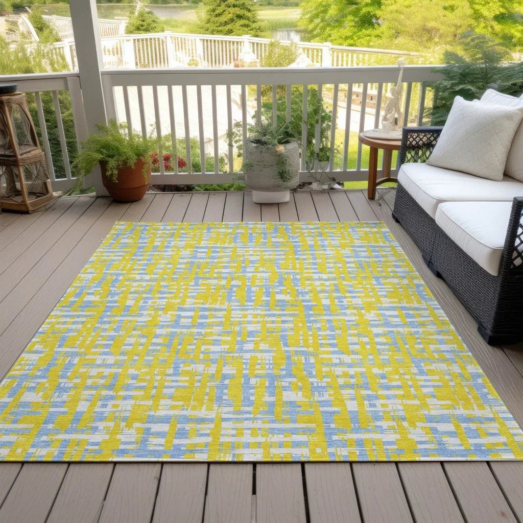 Zarifa Gold Washable Indoor-Outdoor Rug-Outdoor Rugs-LOOMLAN Rugs-LOOMLAN