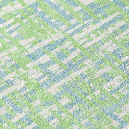 Zarifa Green Washable Indoor-Outdoor Rug-Outdoor Rugs-LOOMLAN Rugs-LOOMLAN
