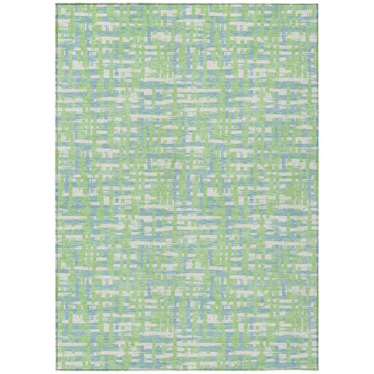 Zarifa Green Washable Indoor-Outdoor Rug-Outdoor Rugs-LOOMLAN Rugs-2'6" x 3'10"-LOOMLAN