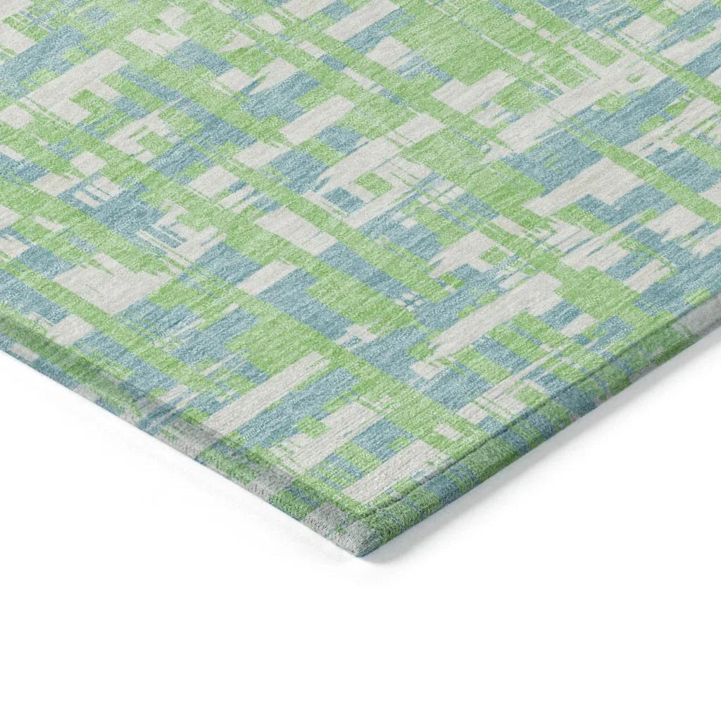 Zarifa Green Washable Indoor-Outdoor Rug-Outdoor Rugs-LOOMLAN Rugs-LOOMLAN