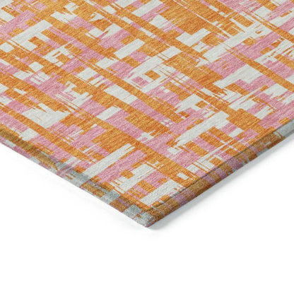 Zarifa Orange Washable Indoor-Outdoor Rug-Outdoor Rugs-LOOMLAN Rugs-LOOMLAN