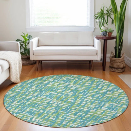 Zarifa Teal Washable Indoor-Outdoor Rug-Outdoor Rugs-LOOMLAN Rugs-LOOMLAN