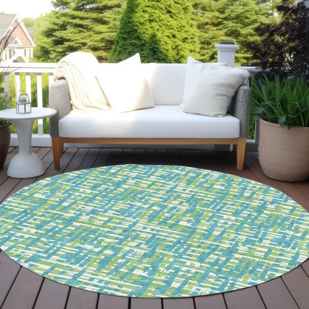 Zarifa Teal Washable Indoor-Outdoor Rug-Outdoor Rugs-LOOMLAN Rugs-LOOMLAN