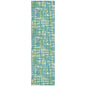Zarifa Teal Washable Indoor-Outdoor Rug-Outdoor Rugs-LOOMLAN Rugs-2'3" x 7'6"-LOOMLAN
