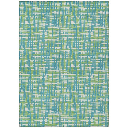Zarifa Teal Washable Indoor-Outdoor Rug-Outdoor Rugs-LOOMLAN Rugs-2'6" x 3'10"-LOOMLAN