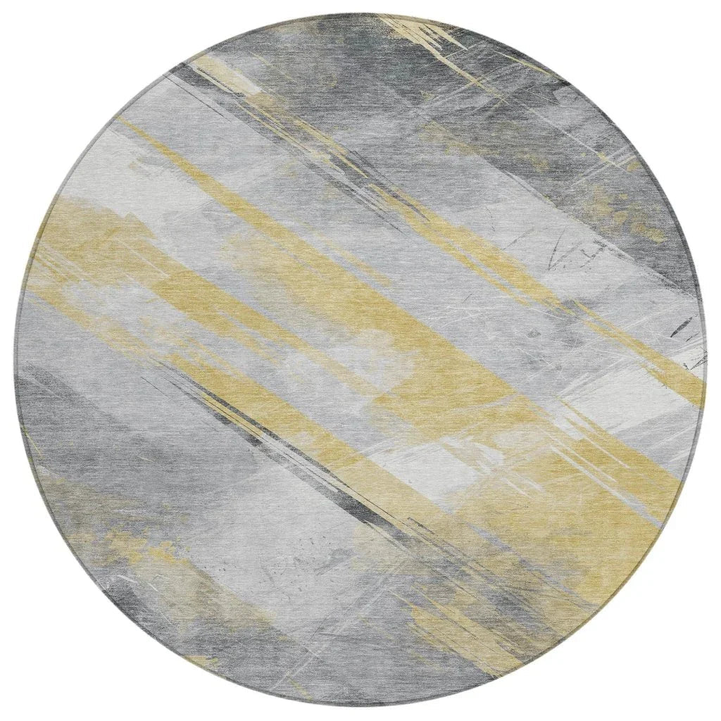 Zarinae Gold Washable Indoor - Outdoor Rug - LOOMLAN - LOOMLAN Rugs - Outdoor Rugs