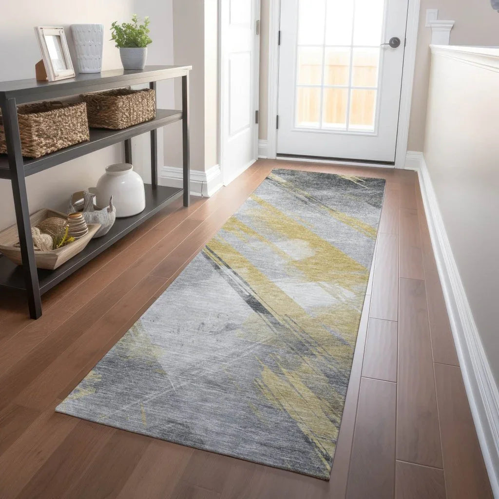 Zarinae Gold Washable Indoor - Outdoor Rug - LOOMLAN - LOOMLAN Rugs - Outdoor Rugs