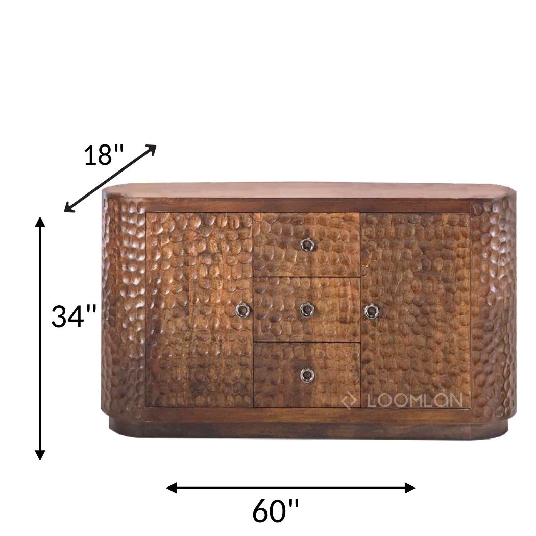 Zarmira Three Drawers Wood Sideboard