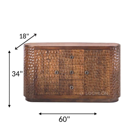 Zarmira Three Drawers Wood Sideboard