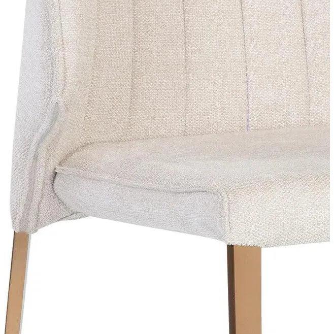 Zayden Dining Chair Belfast Oatmeal Gold Legs - LOOMLAN - SUNPAN - Dining Chairs