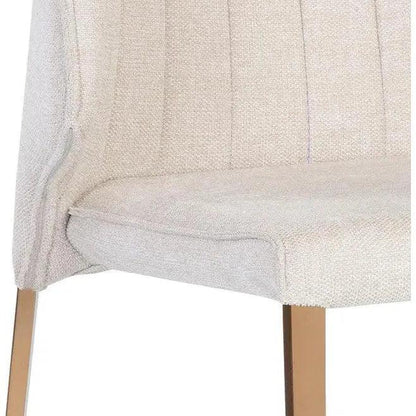 Zayden Dining Chair Belfast Oatmeal Gold Legs - LOOMLAN - SUNPAN - Dining Chairs