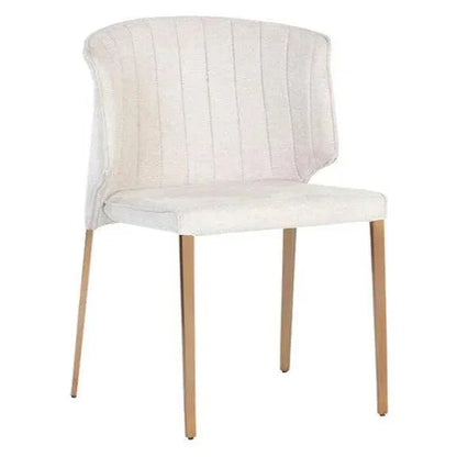 Zayden Dining Chair Belfast Oatmeal Gold Legs - LOOMLAN - SUNPAN - Dining Chairs