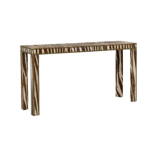 Zebra Pattern Rectangular Console Table - LOOMLAN - Chelsea House - Console Tables