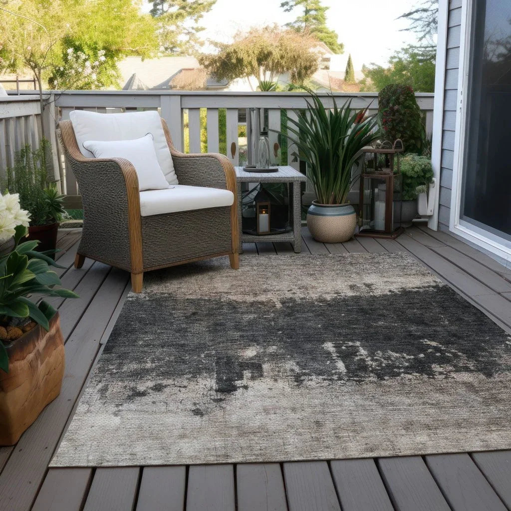 Zehara Brown Washable Indoor - Outdoor Rug - LOOMLAN - LOOMLAN Rugs - Outdoor Rugs