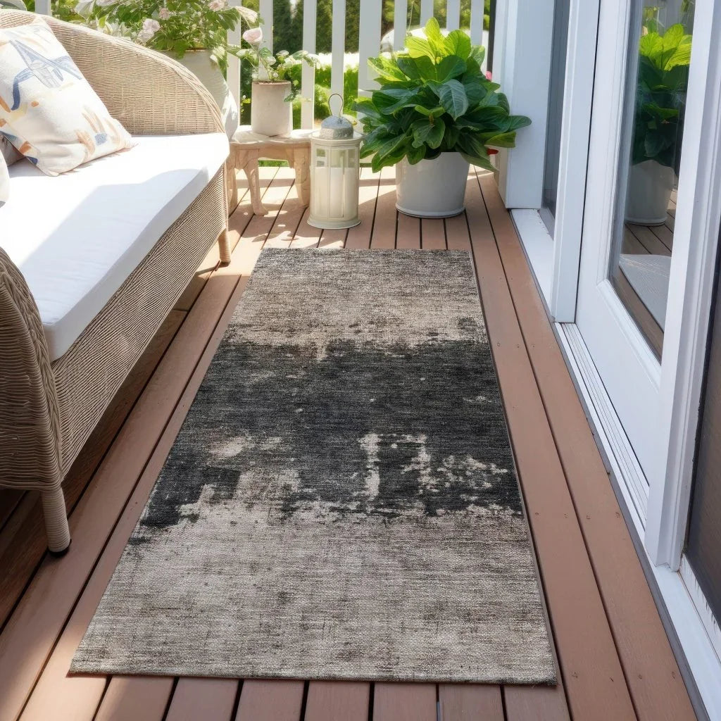 Zehara Brown Washable Indoor - Outdoor Rug - LOOMLAN - LOOMLAN Rugs - Outdoor Rugs