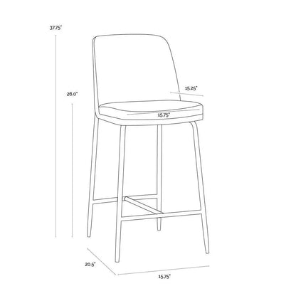 Zeke Fabric Counter Stool - LOOMLAN - SUNPAN - Counter Stools