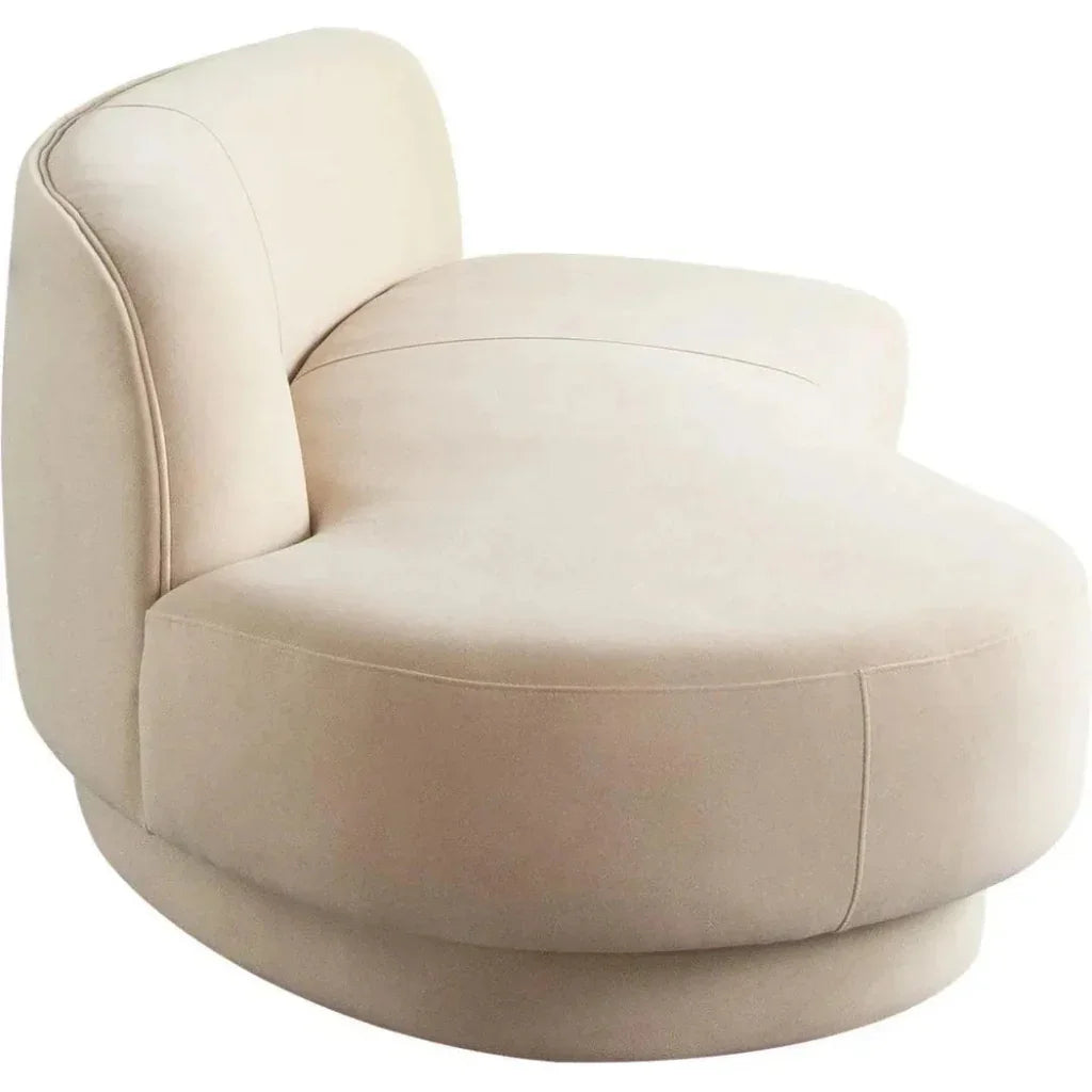 Zelda LF Curved Light Camel Performance Velvet Chaise - LOOMLAN - Diamond Sofa - Chaises