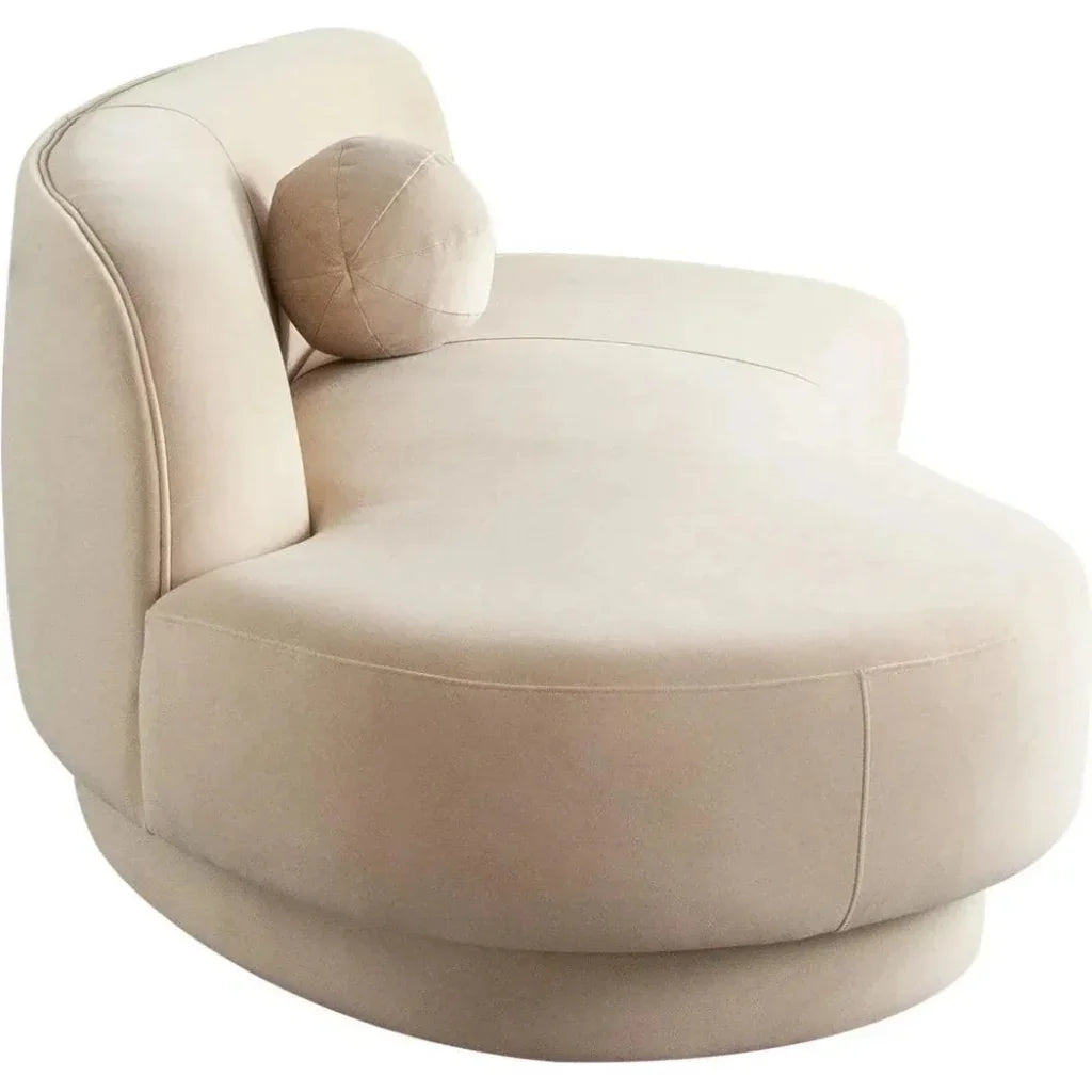 Zelda LF Curved Light Camel Performance Velvet Chaise - LOOMLAN - Diamond Sofa - Chaises