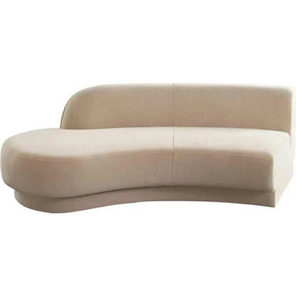 Zelda LF Curved Light Camel Performance Velvet Chaise - LOOMLAN - Diamond Sofa - Chaises