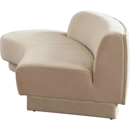 Zelda LF Curved Light Camel Performance Velvet Chaise - LOOMLAN - Diamond Sofa - Chaises