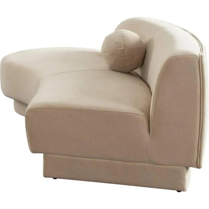 Zelda LF Curved Light Camel Performance Velvet Chaise - LOOMLAN - Diamond Sofa - Chaises