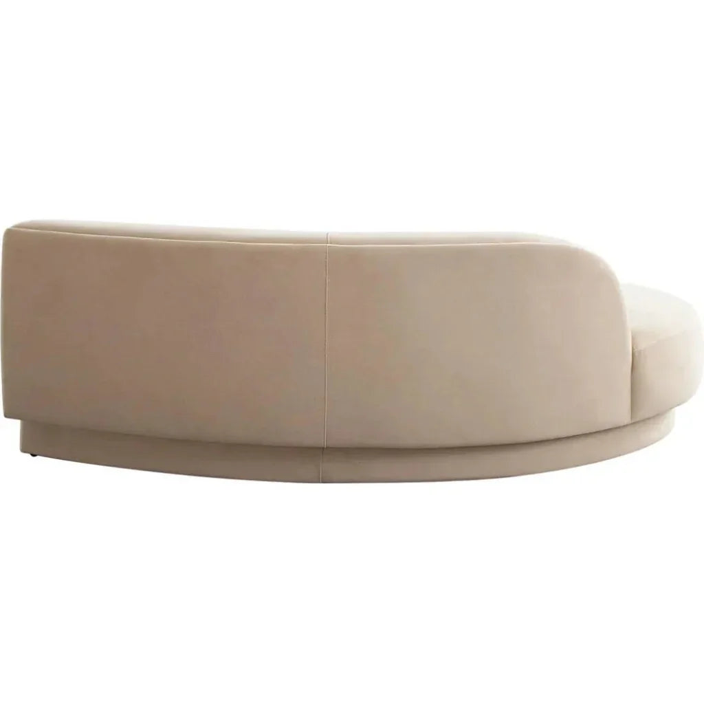 Zelda LF Curved Light Camel Performance Velvet Chaise - LOOMLAN - Diamond Sofa - Chaises