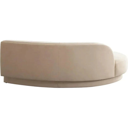 Zelda LF Curved Light Camel Performance Velvet Chaise - LOOMLAN - Diamond Sofa - Chaises