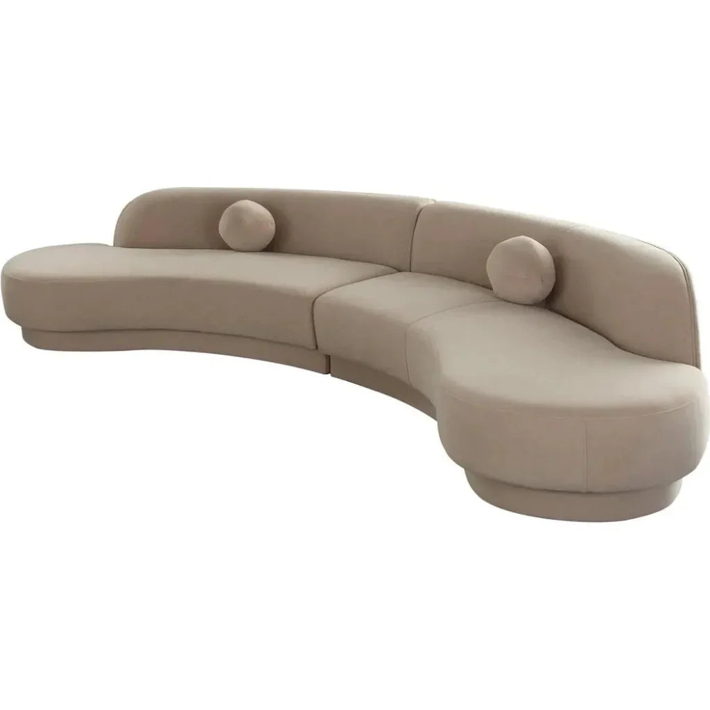 Zelda Light Camel Performance Velvet 2PC Modular - LOOMLAN - Diamond Sofa - Chaises