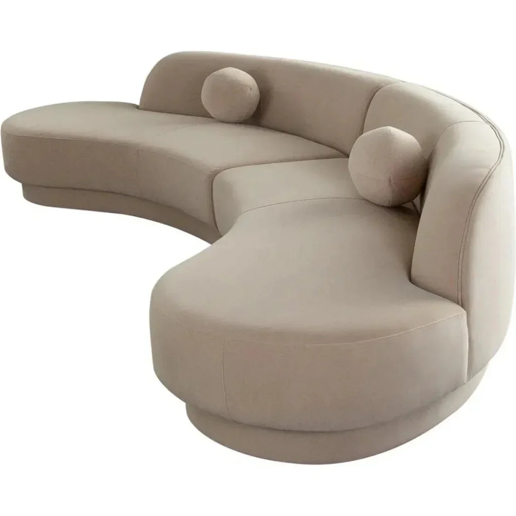 Zelda Light Camel Performance Velvet 2PC Modular - LOOMLAN - Diamond Sofa - Chaises