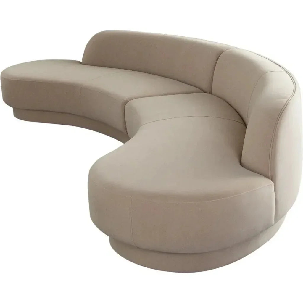 Zelda Light Camel Performance Velvet 2PC Modular - LOOMLAN - Diamond Sofa - Chaises