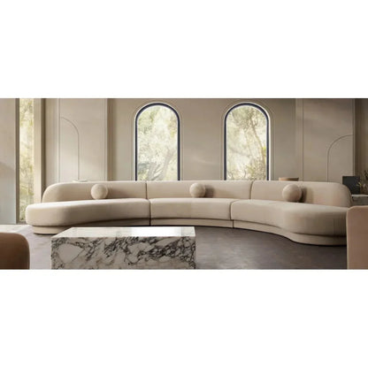 Zelda Light Camel Performance Velvet 3PC Modular-Modular Sofas-Diamond Sofa-LOOMLAN