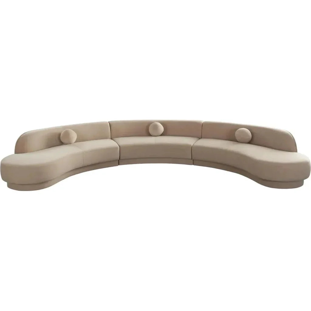 Zelda Light Camel Performance Velvet 3PC Modular-Modular Sofas-Diamond Sofa-LOOMLAN
