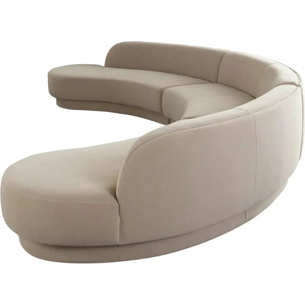 Zelda Light Camel Performance Velvet 3PC Modular-Modular Sofas-Diamond Sofa-LOOMLAN