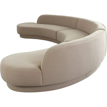 Zelda Light Camel Performance Velvet 3PC Modular-Modular Sofas-Diamond Sofa-LOOMLAN