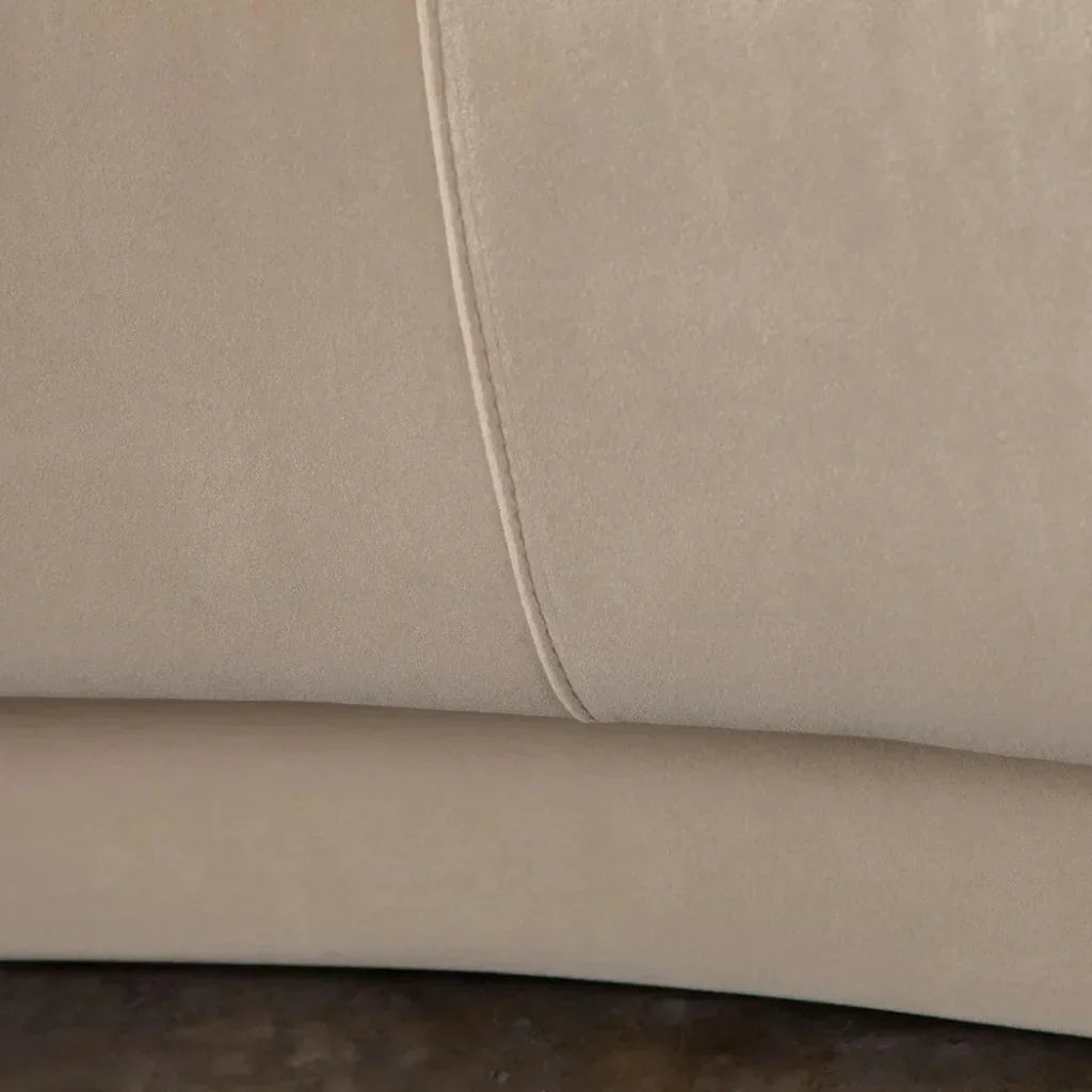 Zelda Light Camel Performance Velvet Curved Sofa - LOOMLAN - Diamond Sofa - Sofas & Loveseats