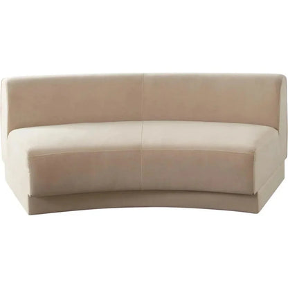Zelda Light Camel Performance Velvet Curved Sofa - LOOMLAN - Diamond Sofa - Sofas & Loveseats