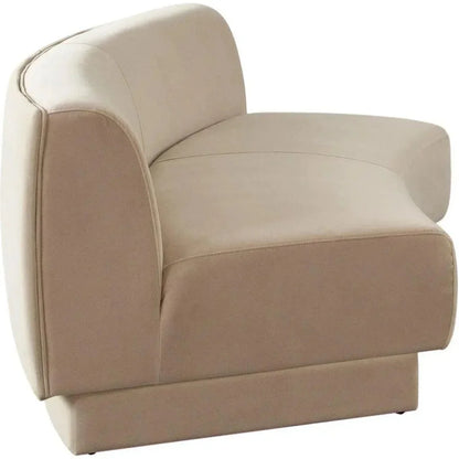 Zelda Light Camel Performance Velvet Curved Sofa - LOOMLAN - Diamond Sofa - Sofas & Loveseats