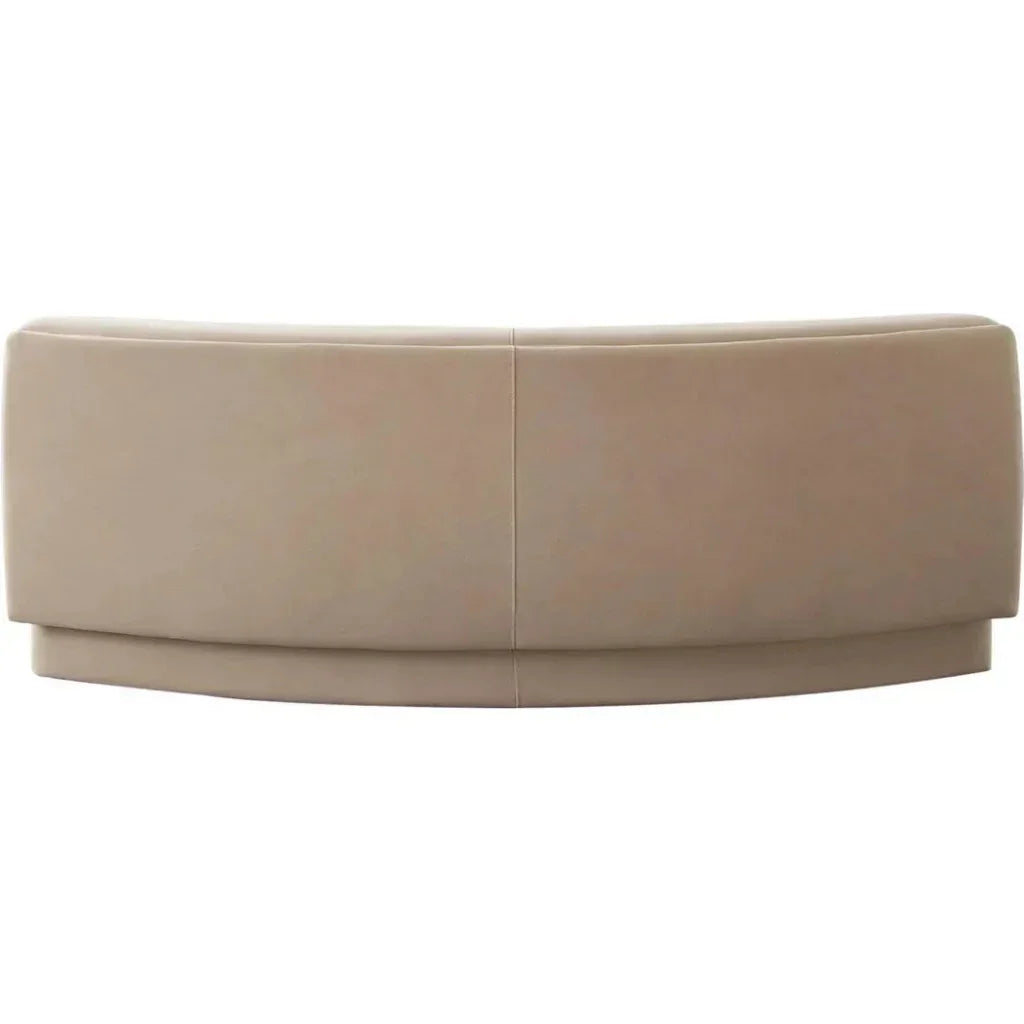 Zelda Light Camel Performance Velvet Curved Sofa - LOOMLAN - Diamond Sofa - Sofas & Loveseats