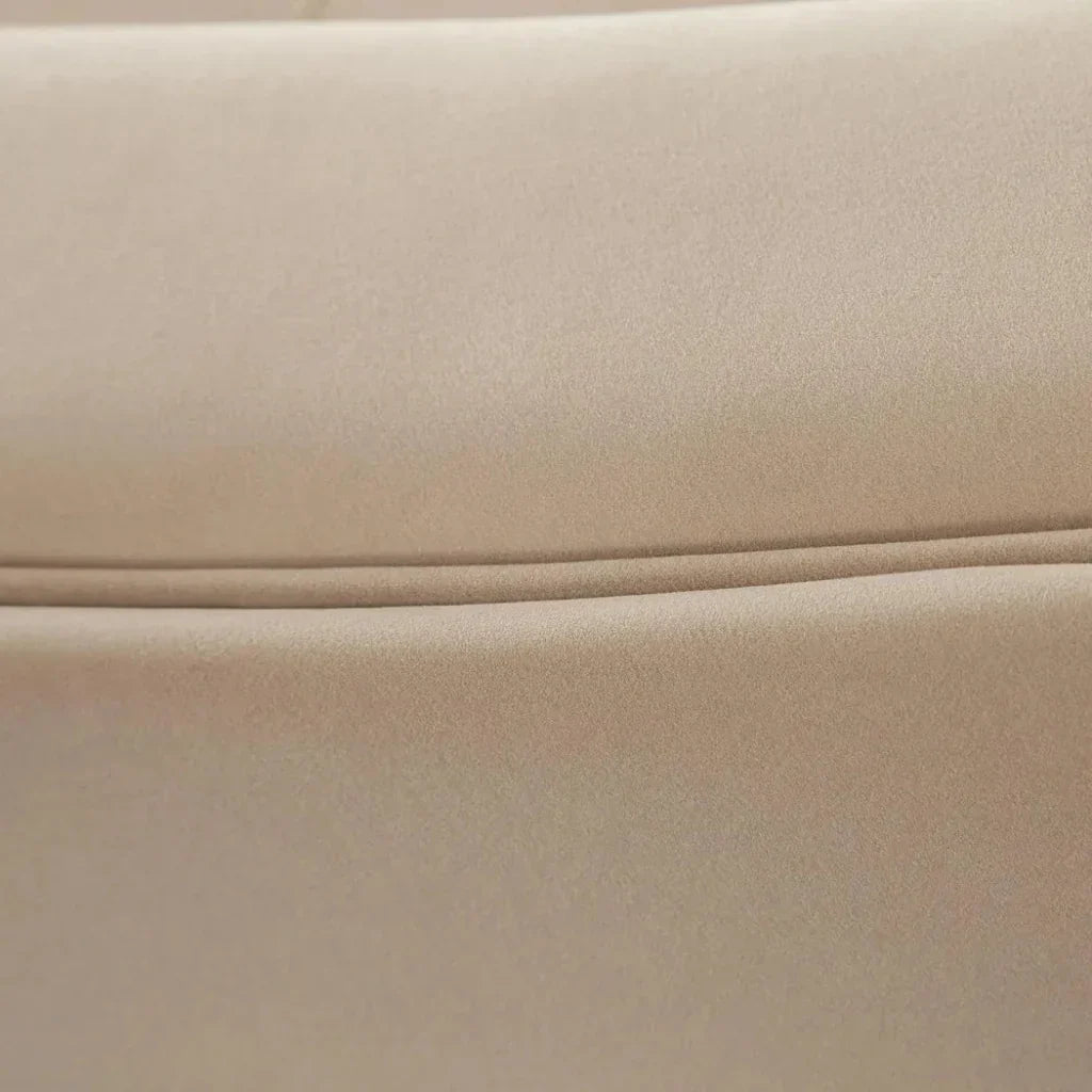 Zelda Light Camel Performance Velvet Curved Sofa - LOOMLAN - Diamond Sofa - Sofas & Loveseats