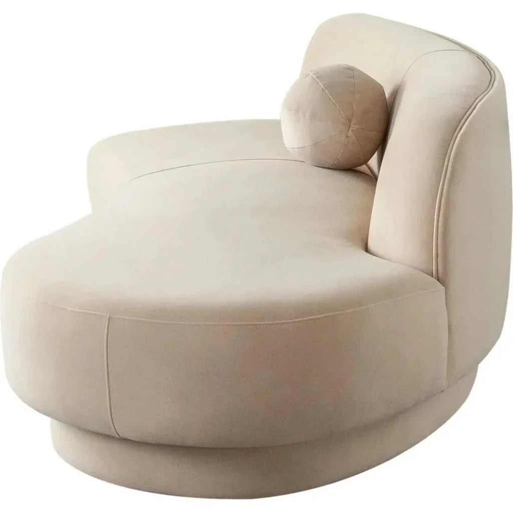 Zelda RF Curved Light Camel Performance Velvet Chaise - LOOMLAN - Diamond Sofa - Chaises