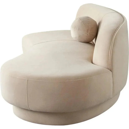 Zelda RF Curved Light Camel Performance Velvet Chaise - LOOMLAN - Diamond Sofa - Chaises
