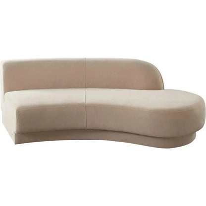 Zelda RF Curved Light Camel Performance Velvet Chaise - LOOMLAN - Diamond Sofa - Chaises