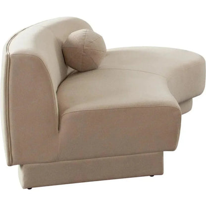 Zelda RF Curved Light Camel Performance Velvet Chaise - LOOMLAN - Diamond Sofa - Chaises
