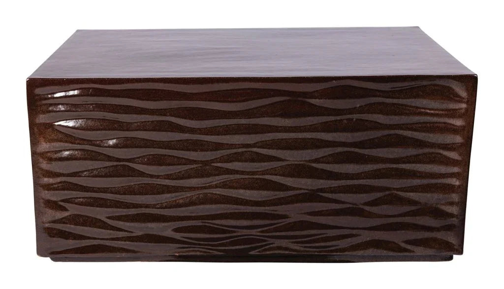 Zen Ceramic Rectangular Patio Coffee Table-Outdoor Coffee Tables-Seasonal Living-LOOMLAN