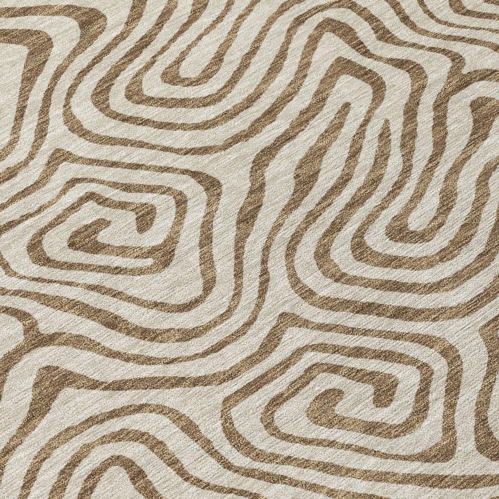 Zena Beige Washable Indoor-Outdoor Rug-Outdoor Rugs-LOOMLAN Rugs-LOOMLAN