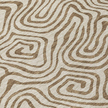 Zena Beige Washable Indoor-Outdoor Rug-Outdoor Rugs-LOOMLAN Rugs-LOOMLAN
