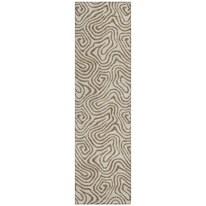Zena Beige Washable Indoor-Outdoor Rug-Outdoor Rugs-LOOMLAN Rugs-2'3" x 7'6"-LOOMLAN