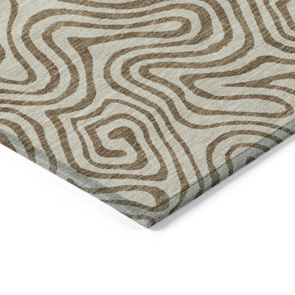 Zena Beige Washable Indoor-Outdoor Rug-Outdoor Rugs-LOOMLAN Rugs-LOOMLAN